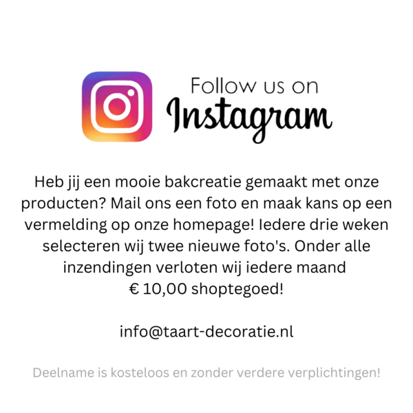 Volg TaartDecoratie.NL op Instagram