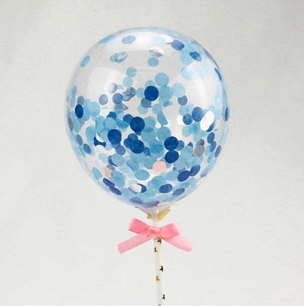 Taart Decoratie Confetti Ballon Taarttopper Blauw