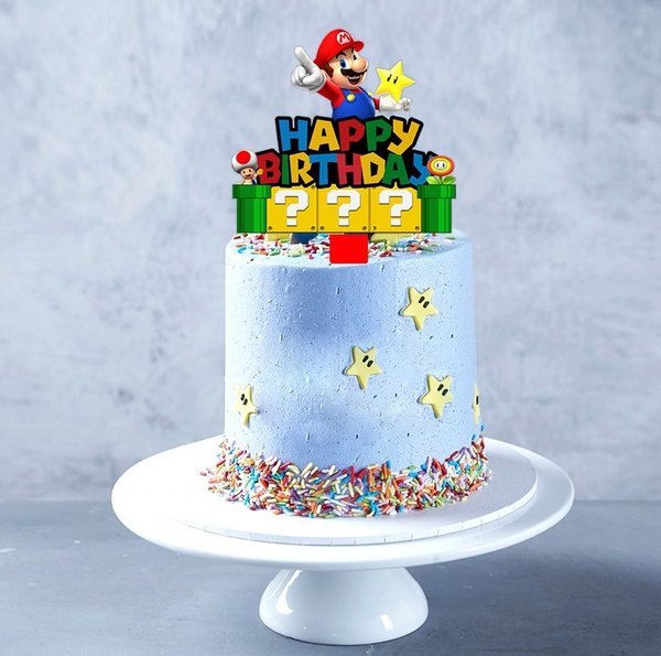 Taart Decoratie Mario Verjaardag Taarttopper Happy Birthday Nintendo