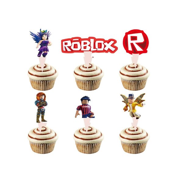 Taart Decoratie Roblox Cupcake Toppers Set 6 stuks