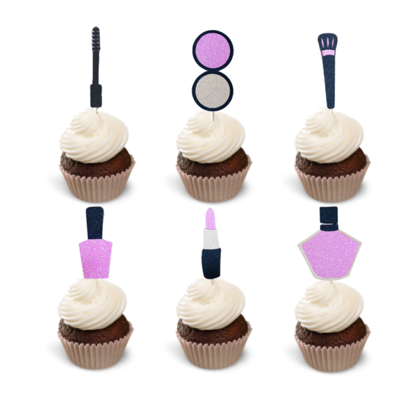 Taart Decoratie Make-Up Cupcake Toppers Parfum 6 stuks