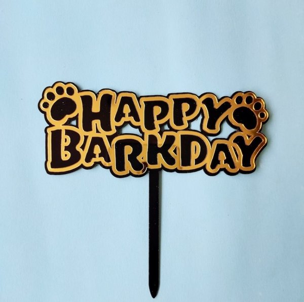 Taart Decoratie Verjaardag Happy Barkday Taarttopper Hond