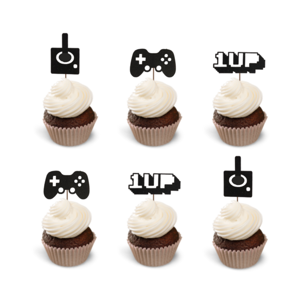 Cupcake Decoratie Game Zwart 6 Stuks